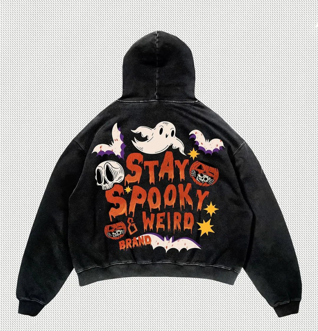 Harajuku Long Sleeved Hooded Sweatshirt New Gothic Halloween Cartoon L