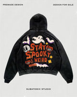 Harajuku Long Sleeved Hooded Sweatshirt New Gothic Halloween Cartoon L
