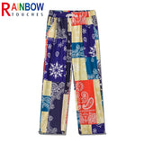 rainbowtouches 2022 brand mens casual pants high street bandana printing loose straight men hawaii fashion mens trousers unisex urban fashion pants