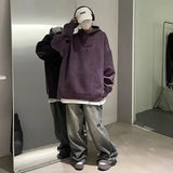 Autumn And Winter New Heavyweight Loose And Thick Hooded Suede Pullove