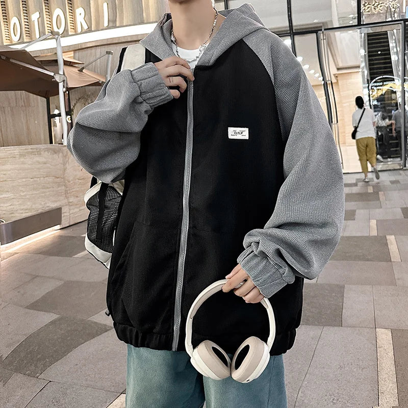 90s grunge skater hoodie with distressed look