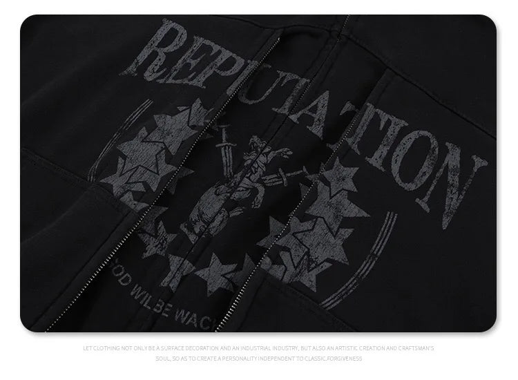 Black futuristic techwear hoodie with stealth details