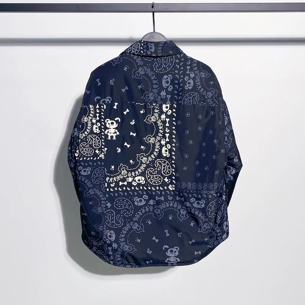 New fluorescent Luxury Men West Coast CRIPS Cashew Shirt Coats & Jackets / Down Coats Cotton Warm Winter Oversize Thin #A586