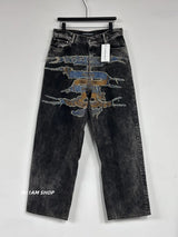 2024 brand new classic embroidered denim zipper fit y project pant jeans cotton denim pants comfort casual jeans 786 unique jeans style 268