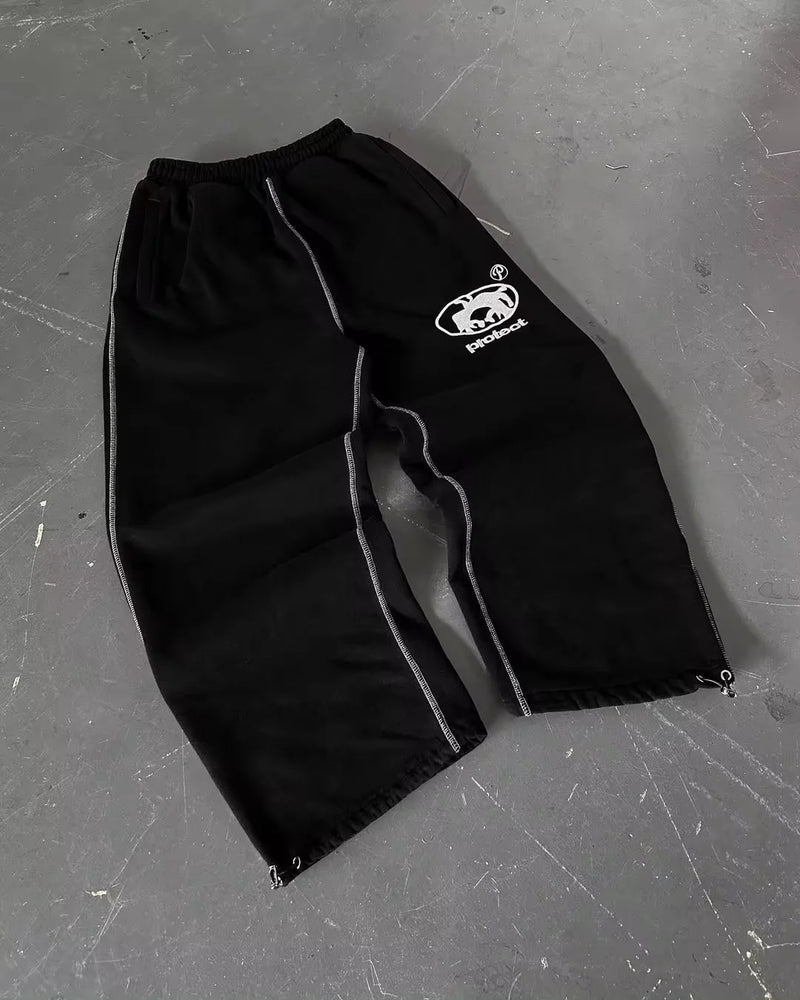 european and american new style letter embroidered casual loose trousers men y2k rock hip hop fashion oversized wide leg pants unique default style 3236