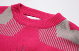 stars knitted sweater unisex harajuku letter embroidery sweater casual pink color pullover streetwear sweaters jumpers knitwear oversized graphic print design, urban wear with bold artwork, Y2K vintage urban hoodie