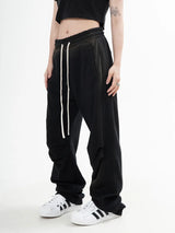 fashion washed distressed pants elastic waist drawstring men women hip hop casual sportwear pants unisex y2k streetwear joggers streetwear sweatpants