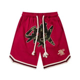 hip hop loose shorts elastic waist pants fashion letter embroidery shorts men casual drawstring streetwear sportswear gym shorts unique shorts style 2323