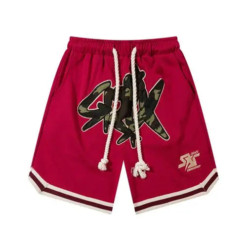 hip hop loose shorts elastic waist pants fashion letter embroidery shorts men casual drawstring streetwear sportswear gym shorts unique shorts style 2323