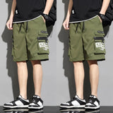 2024 summer fashion high street thin overalls mens shorts casual loose large size quarter pants high quality wide leg pants techwear shorts