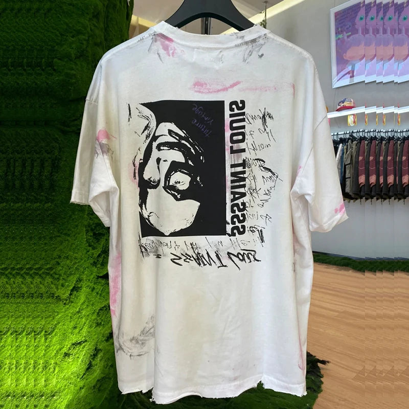 Y2K Graphic Tee – 2024Ss Saint Louis T Shirts Men Woman Good Quality Cotton Lo – Urban Streetwear for Men & Women