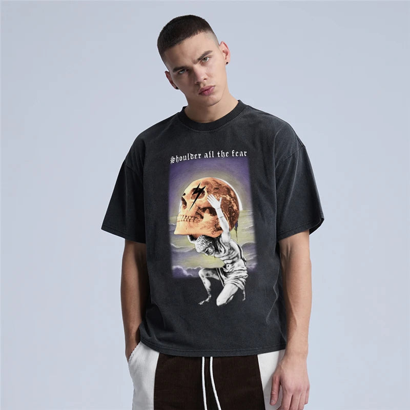 Trapwear Shirt – Rainbowtouches Washed T Shirts Mens Casual Clothing – Urban Streetwear for Men & Women