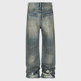 hi street vintage baggy jeans men retro blue loose straight denim pants distressed ripped dirty jeans trouser hip hop streetwear unique jeans style 5981