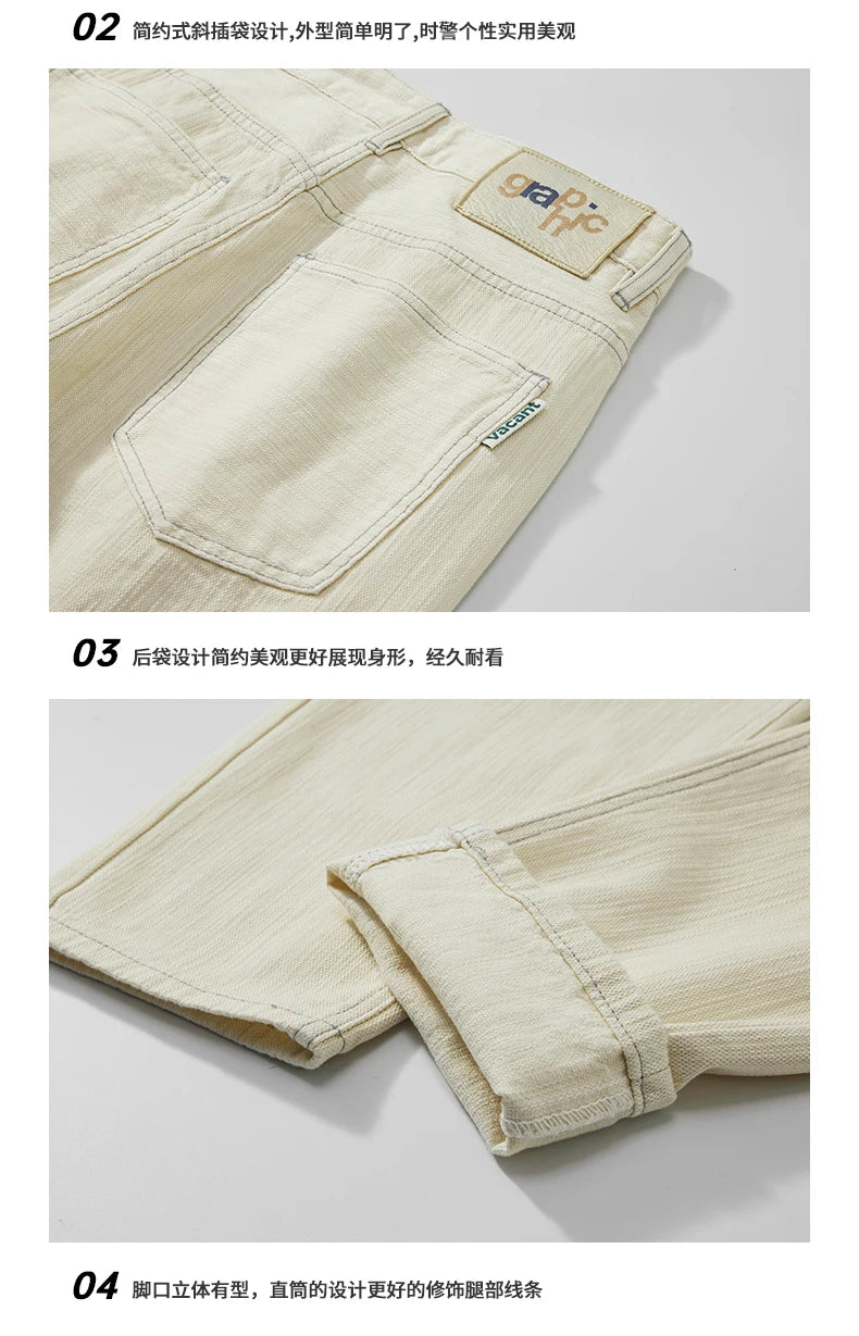 men classic fashion vintage loose casual plus size 28 42 ankle length white soft denim jeans pant cityboy harem jeans trousers unique jeans style 2102