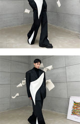 flare pants men vintage fashion casual bell bottom trousers male streetwear net celebrity long pants stage costume unique default style 2787