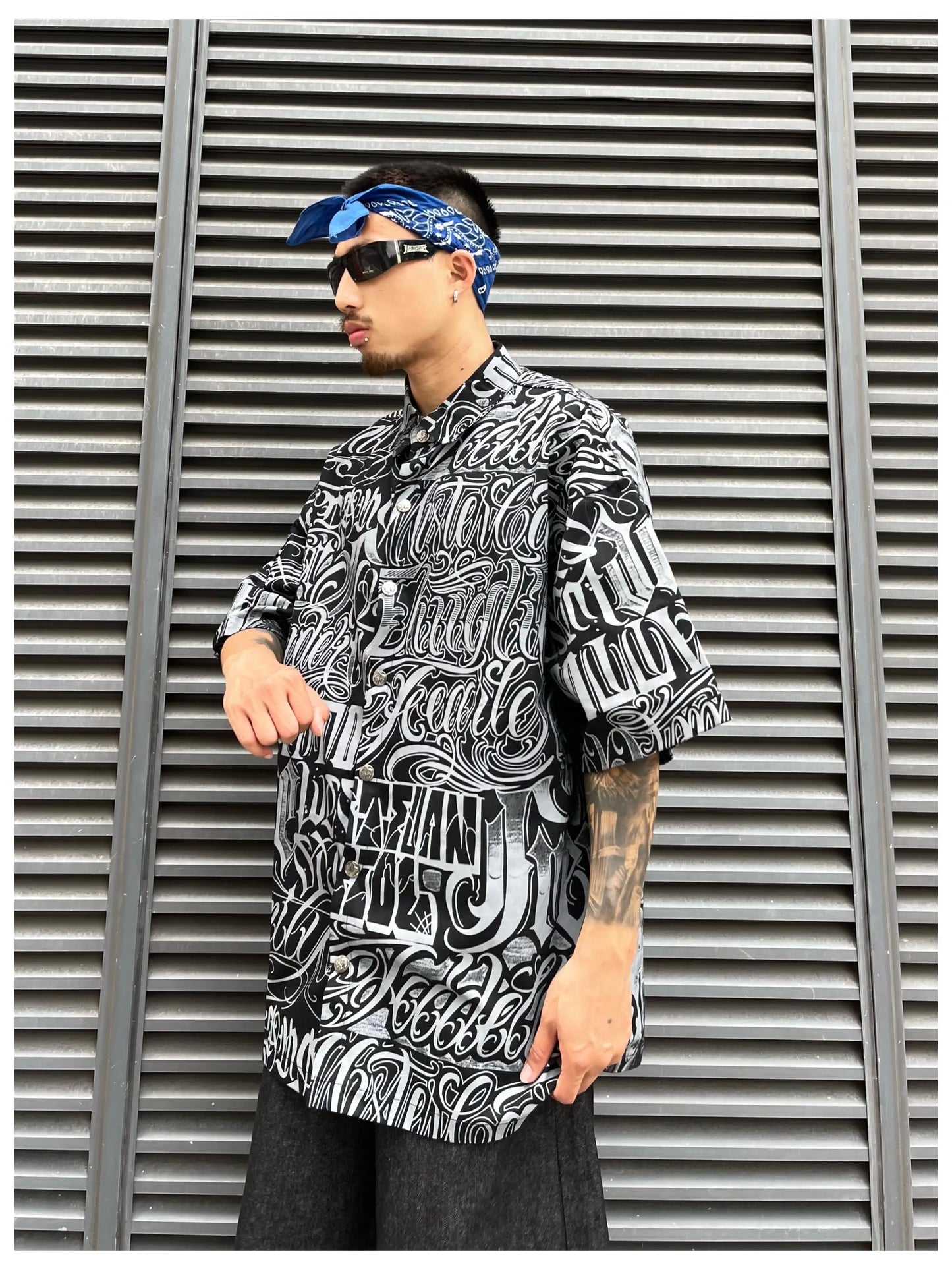 Hip Hop Shirt Streetwear Mens Hawaiian Shirts Harajuku Letters Printed New Summer Casual Beach Short Sleeve Loose Tops Shirts