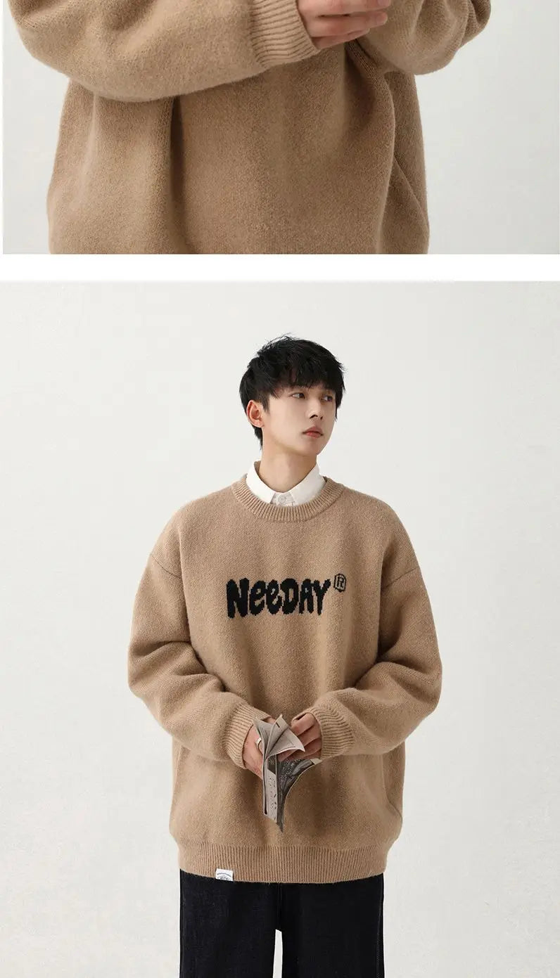 grunge oversized knit streetwear piece for layered look and winter street fits, ideal for men’s fashion and seasonal streetwe