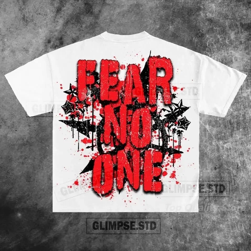 Skater Sticker Tee – Bold Flame Font Graphic Throwback Style