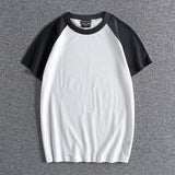 Glitchcore Anime panel – Summer Short Sleeved Mens New Retro Stitching Contrast Color