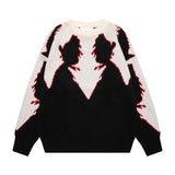 hip hop knitted sweater men autumn winter o neck anime pattern pullover streetwear casual loose sweaters unisex jumpers knitwear aesthetic street look hoodie, urban wear with bold artwork, streetwear fashion hoodie