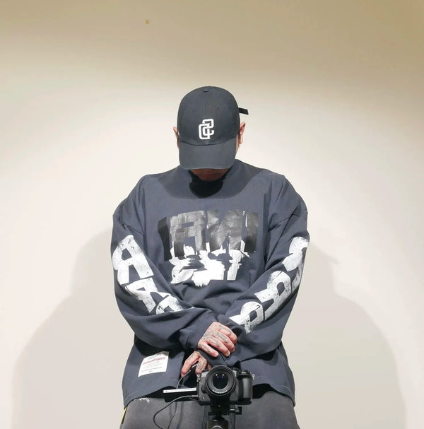 sadcore streetwear top featuring summer retro 123 letter print brand fashion high street hip pop casual loose cotton long sleeve t shirt pullover sweatshirt