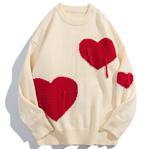 "Red Heart" Unisex Men Women Graphic Streetwear Sweater Daulet Apparel