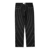 fashion design lines denim jeans mens zipper loose straight trousers hip hop new casual streetwear pants joggers baggy jeans unique joggers style 1439