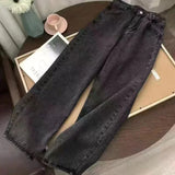 high street casual trousers punk style wide leg pants gothic classic vintage straight pantsy2k baggy letter print women jeans unique jeans style 2303