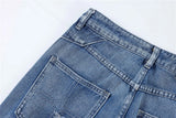2024 ripped jeans high street straight trousers destroyed hole baggy denim pants vintage retro hip hop unique jeans style 413