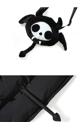 Devil Horn Hooded Jacket Parka with Bag 2023 Winter Streetwear Thick Warm Bubble Padded Coats Harajuku Casual Puffer Jackets