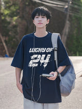 Y2k Vintage anime – Lucky Of 24 Printed Y2K Tshirts Men Fashion Cotton Short Sle