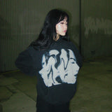 Y2K Womens Clothing Sweatshirt Pullover Print Dark High Street Oversize