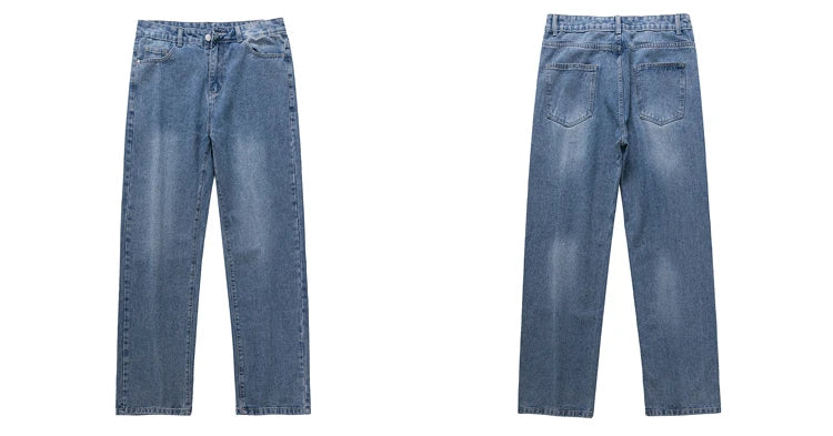 fashion loose streetwear denim basic pants unisex casual zipper jean pant hip hop trousers joggers men straight jeans traf homme unique joggers style 2411