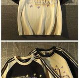 Y2k Oversized shirt – American Summer Trend Personalized Letter Print Raglan Short