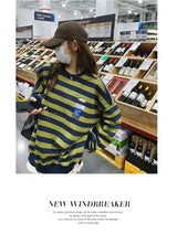 Original Korean New Style Loose Striped Sweatshirt American Harajuku C
