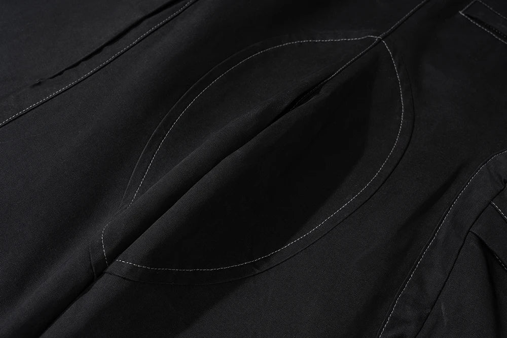 functional multi pockets overalls pantalones hombre baggy mens black cargo pants y2k streetwear loose baggy trousers oversized unique cargo style 893