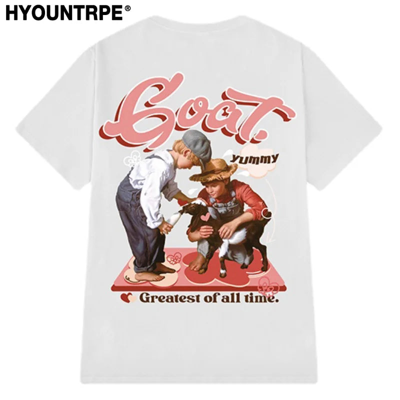 Glitchcore Aesthetic piece – Harajuku Anime Printed Streetwear T Shirt Mens Hip Hop T Shi
