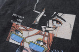 Vintage Hoodie Streetwear Y2K Hip Hop Japanese Anime Girl Print Oversi