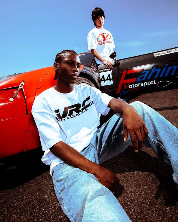 Trapwear Graphic tee – European And American New Racing Letter Printed Oversized Sh