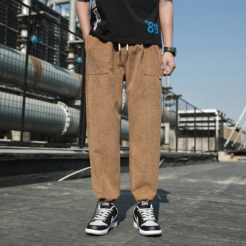 2023 spring and autumn new light luxury fashion men casual pants korean version loose sports all match pants boutique clothing unique default style 3672