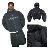 Harajuku Vintage Washed Divin Zip Up Hoodie Y2K Streetwear Goth Hip Ho