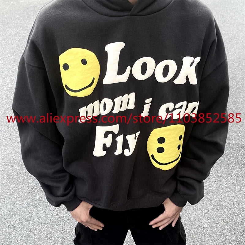 2024 Autumn Winter New American Heavy Duty Vintage Hoodie Long Sleeve