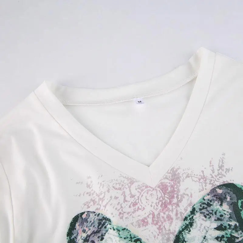 vapor glitch graphic tee with manga overlay chaos and neon highlights