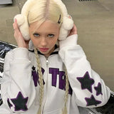 Y2K Clothes Women Long Sleeved Star Letter Graphic Grunge Men Oversize