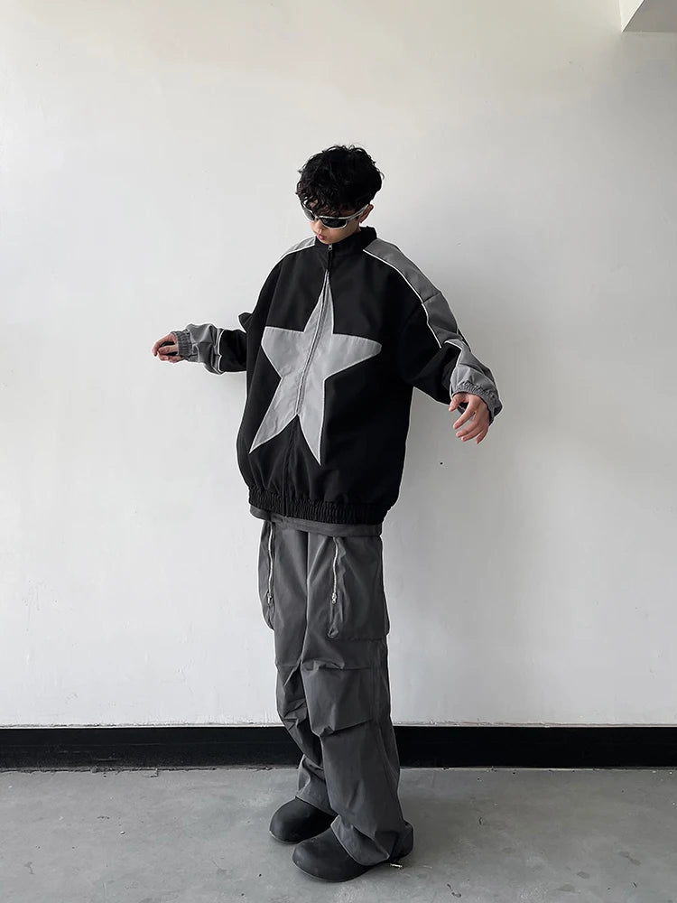 retro baseball bomber, cold season style, for men, fall streetwear outfit, oversized style, layered fashion, modern aesthetic