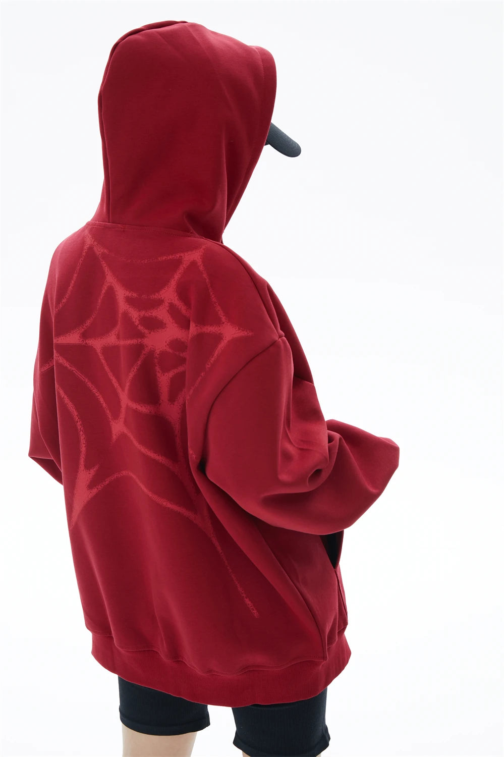 cyberpunk vintage anime featuring fashion spider web printed hoodies unisex hip hop y2k sweatshirt streetwear mens casual hooded autumn warm loose tops hoodies