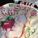 Cyberpunk Oversized shirt – Cute Cartoon Rabbit Strawberry Fruit Print T Shirts Student