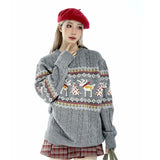 varsity graphic knit, unisex street look, trendy streetwear apparel for men and women