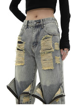 high street zipper open decoration biker jeans women ripped denim straight jean pant men motorcycle trouser unisex hip hop pants unique jeans style 3655