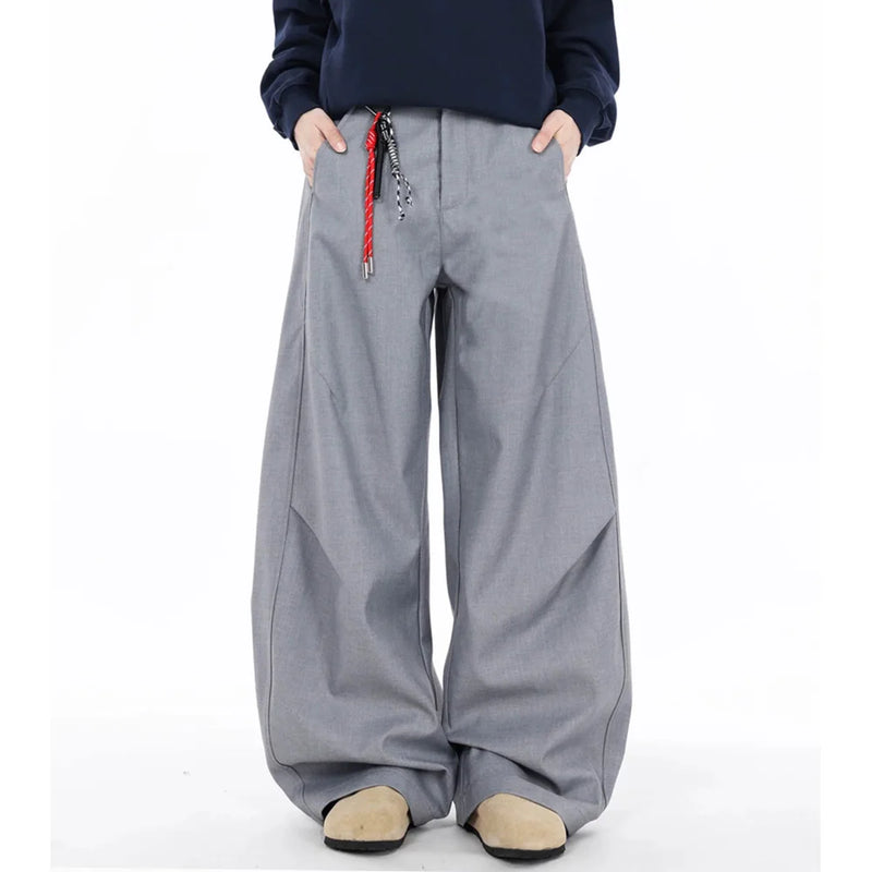 men women american streetwear fashion loose casual vibe hip hop cleanfit wide leg suit pant boyfriend harem pants trousers minimalist street pants